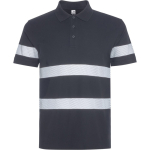 Polo unisex de manga corta de alta visibilidad 220 g/m2 Roly Foran color gris topo primera vista de uso