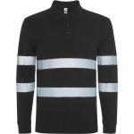 Polo de manga larga unisex de alta visibilidad 220 g/m2 Roly Foran L/S color negro primera vista de uso