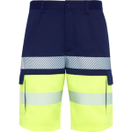 Bermuda bicolor multibolsillos de alta visibilidad unisex 210 g/m2 Roly Lada color azul marino segunda vista