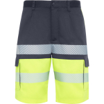 Bermuda bicolor multibolsillos de alta visibilidad unisex 210 g/m2 Roly Lada color gris topo primera vista de uso