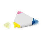Marcador 3 en 1 triangular de plástico con 3 colores distintos color blanco vista detalle 1