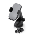 Soporte coche smartphone cargador inalámbrico 15W ajustable color negro primera vista de uso