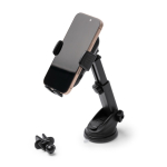 Soporte coche smartphone cargador inalámbrico 15W ajustable color negro vista detalle 2