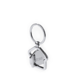 Llavero metálico giratorio en forma de casa con área de marcaje amplia vista principal