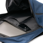 Mochila impermeable repelente a líquidos para portátil 15” color azul marino vista detalle 1