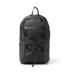 Mochila deportiva con bolsillos de rejilla y cuerdas elásticas color negro segunda vista