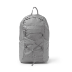 Mochila deportiva con bolsillos de rejilla y cuerdas elásticas color gris segunda vista