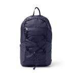 Mochila deportiva con bolsillos de rejilla y cuerdas elásticas color azul marino segunda vista