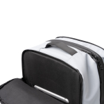 Mochila de viaje con compartimento antirrobo y rejilla 12” color gris vista detalle 5