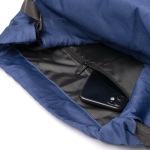 Mochila de cuerdas ajustable de poliéster 600D con bolsillo calzado color azul real vista detalle 2