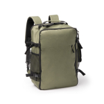 Mochila de viaje de gran capacidad con apertura 180º para portátil 15” color verde oscuro primera vista de uso