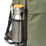 Mochila de viaje de gran capacidad con apertura 180º para portátil 15” color verde oscuro vista detalle 2