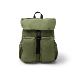 Mochila de nylon con compartimento amplio y cierre con cordón PC 15” color verde oscuro segunda vista