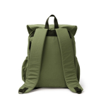 Mochila de nylon con compartimento amplio y cierre con cordón PC 15” color verde oscuro vista detalle 4