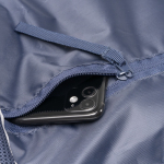 Mochila de cuerdas ajustables con bolsillo y banda reflectante color azul real vista detalle 1