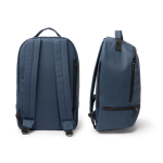 Mochila de piel sintética con bolsillo antirrobo y zapatillero 9” color azul marino vista detalle 4