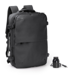 Mochila extensible con compresión al vacío y bomba eléctrica 30W color negro primera vista de uso