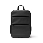 Mochila de pile sintética para portátil con doble compartimento 15” color negro segunda vista