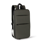 Mochila de pile sintética para portátil con doble compartimento 15” color verde oscuro primera vista de uso