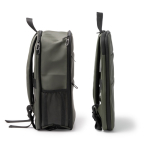 Mochila de pile sintética para portátil con doble compartimento 15” color verde oscuro tercera vista