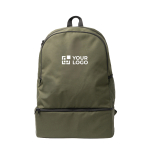 Mochila deportiva ecológica con zapatillero rígido y bolsillo frontal vista principal