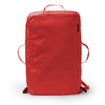 Bolsa mochila convertible de viaje en piel sintética y poliéster color rojo segunda vista