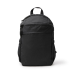 Mochila de nylon con bolsillos laterales para botellas 10” color negro segunda vista