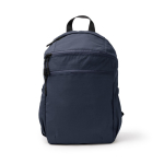 Mochila de nylon con bolsillos laterales para botellas 10” color azul marino segunda vista