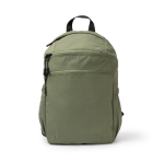 Mochila de nylon con bolsillos laterales para botellas 10” color verde oscuro segunda vista