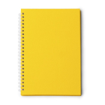 Bloc de notas con anillas en plástico reciclado A5 hojas a cuadros color amarillo segunda vista