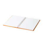 Bloc de notas con anillas en plástico reciclado A5 hojas a cuadros color amarillo vista detalle 2