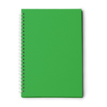 Bloc de notas con anillas en plástico reciclado A5 hojas a cuadros color verde segunda vista