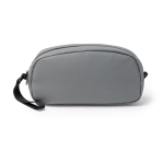 Neceser de piel sintética con doble compartimento y cierre cremallera color gris segunda vista