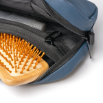 Neceser de piel sintética con doble compartimento y cierre cremallera color azul marino vista detalle 1