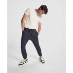 Pantalón jogger de algodón unisex con bolsillos laterales 390g/m² Roly color gris claro vista detalle 1