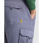 Pantalón de poliéster unisex multibolsillos 140g/m² Roly Direct Warmor color gris topo vista detalle 2