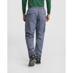 Pantalón de poliéster unisex multibolsillos 140g/m² Roly Direct Warmor color gris topo vista detalle 3