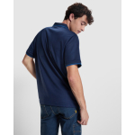 Polo técnico manga corta con rib a contraste 200 g/m2 Roly Direct Sian color azul real vista detalle 2