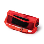 Silla plegable compacta de poliéster con funda y bolsillos color rojo vista detalle 2