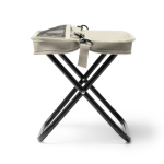 Silla plegable compacta de poliéster con funda y bolsillos color beige segunda vista