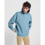 Sudadera unisex oversize con capucha forrada 320 g/m2 Roly Direct Otto color azul grisáceo vista detalle 2