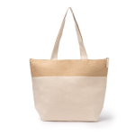Bolsa nevera de algodón y yute con interior isotérmico 280 g/m2 color natural segunda vista