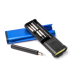 Multiherramienta ultra plana de aluminio con linterna con 70 lúmenes color rojo vista detalle 1