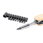 Multiherramienta 5 en 1 con cuerpo bambú y acero inoxidable color natural vista detalle 4