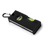 Nivel de burbuja de aluminio reciclado con base magnética color negro vista detalle 1