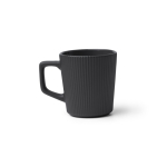 Taza de cerámica con exterior mate y diseño ribeteado 320ml color negro segunda vista