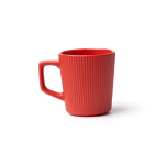 Taza de cerámica con exterior mate y diseño ribeteado 320ml color rojo segunda vista