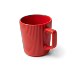 Taza de cerámica con exterior mate y diseño ribeteado 320ml color rojo primera vista de uso