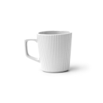 Taza de cerámica con exterior mate y diseño ribeteado 320ml color blanco segunda vista