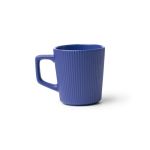 Taza de cerámica con exterior mate y diseño ribeteado 320ml color azul marino segunda vista